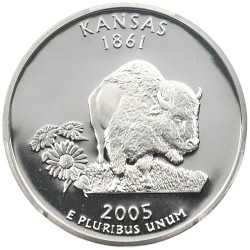 アメリカ 2005-S 25セント 銀貨 PCGS PR69DCAM 50州記念 カンザス州 41678033