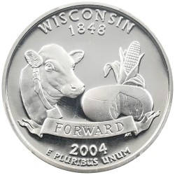 アメリカ 2004-S 25セント 銀貨 PCGS PR69DCAM 50州記念 ウィスコンシン州 42296935