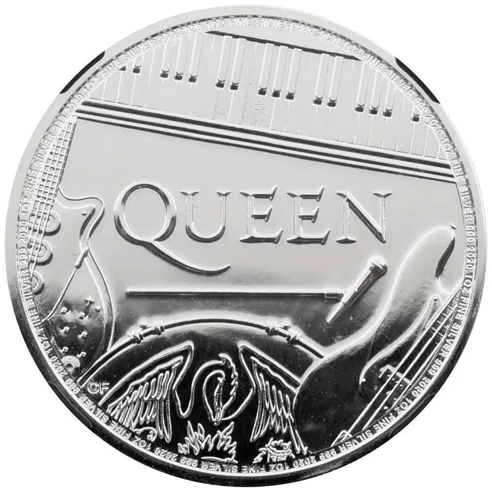 イギリス 2020 エリザベス2世 2ポンド 銀貨 NGC MS70 ミュージックレジェンド Queen 6017093005