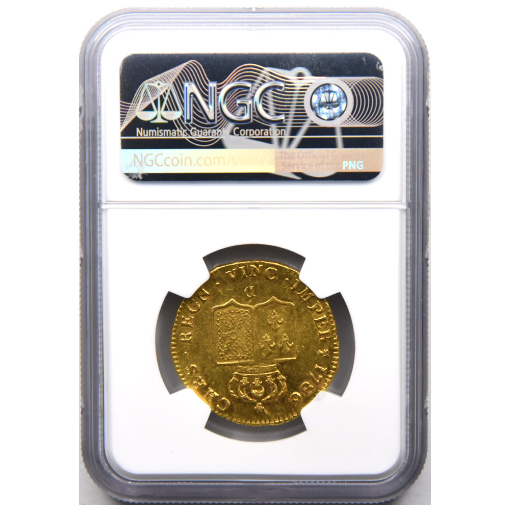 フランス 1786D ルイ16世 2ルイドール 金貨 NGC MS 62 6055563011