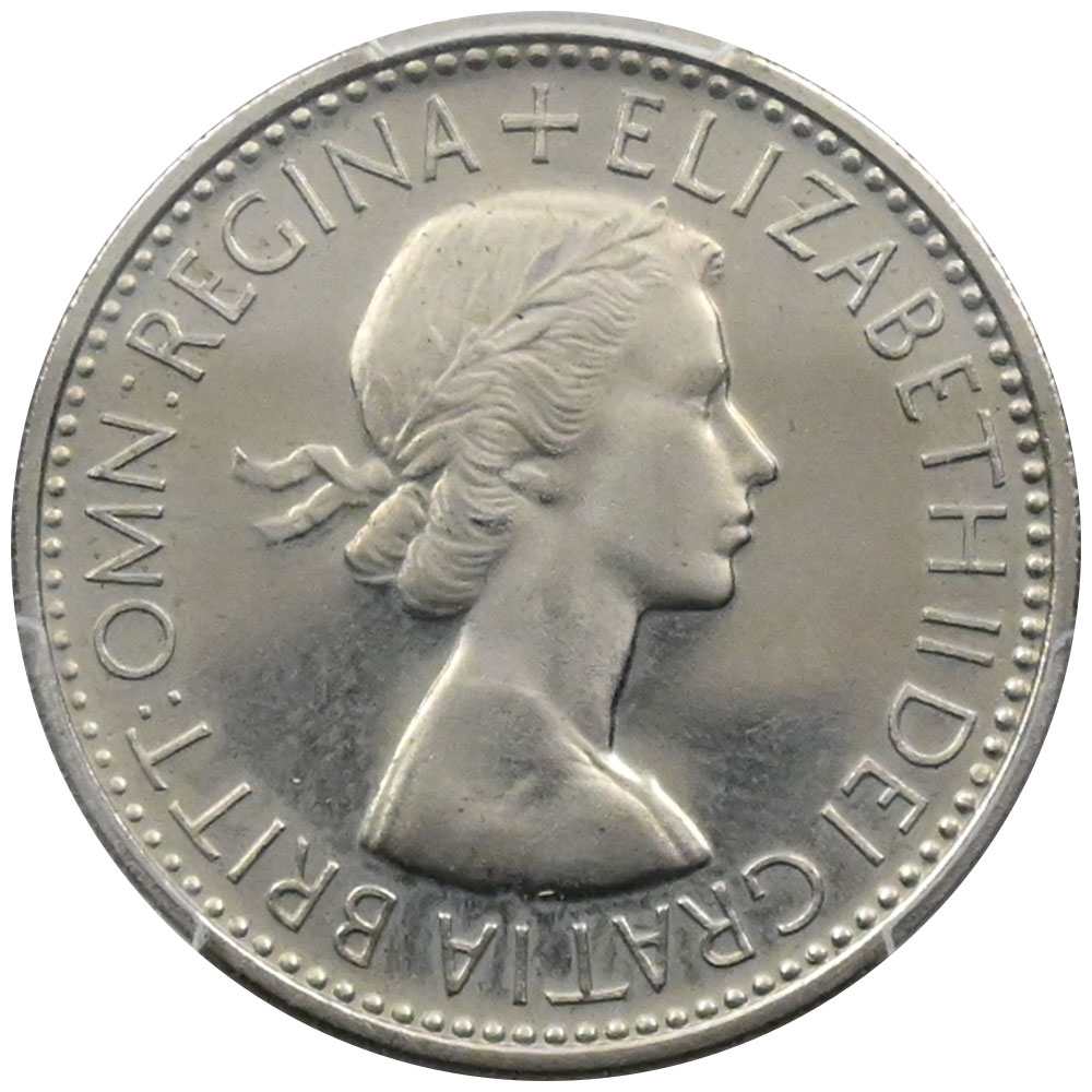イギリス 1953 エリザベス2世 1シリング 白銅貨 PCGS PR64 戴冠記念 