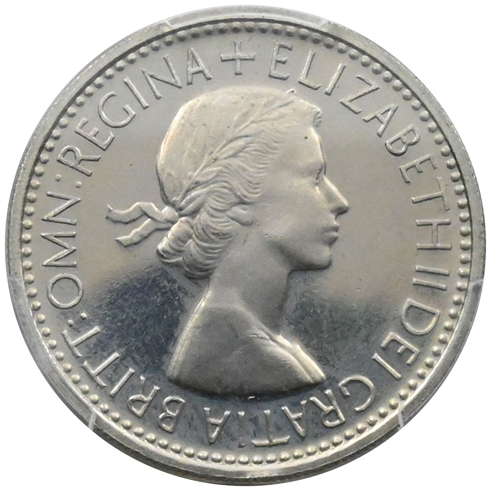 イギリス 1953 エリザベス2世 1シリング 白銅貨 PCGS PR64 戴冠記念 47522222