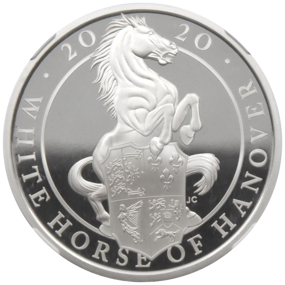 イギリス 2020 エリザベス2世 2ポンド 銀貨 NGC PF70UC クイーンズビースト ハノーヴァーの白い馬 6102124014