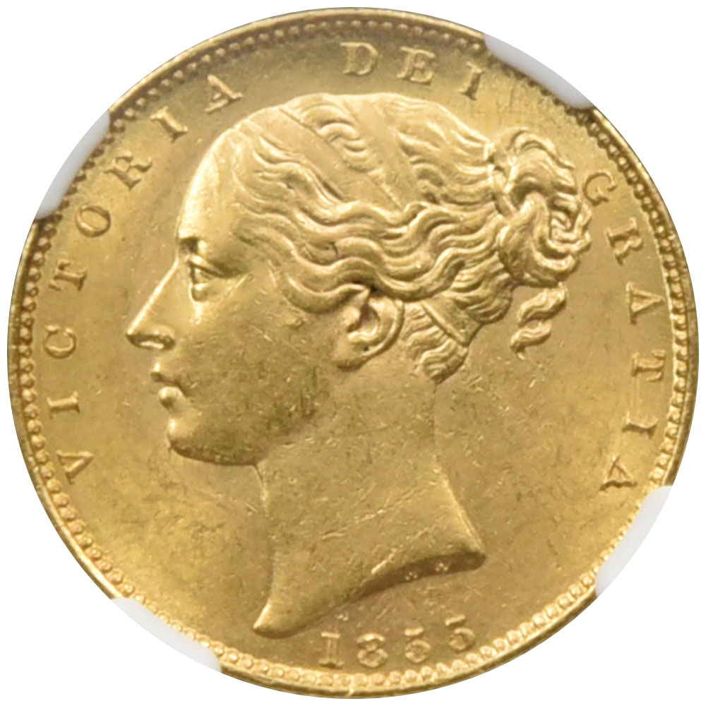 イギリス 1855 ヴィクトリア女王 1ソブリン 金貨 NGC MS61 6062427009