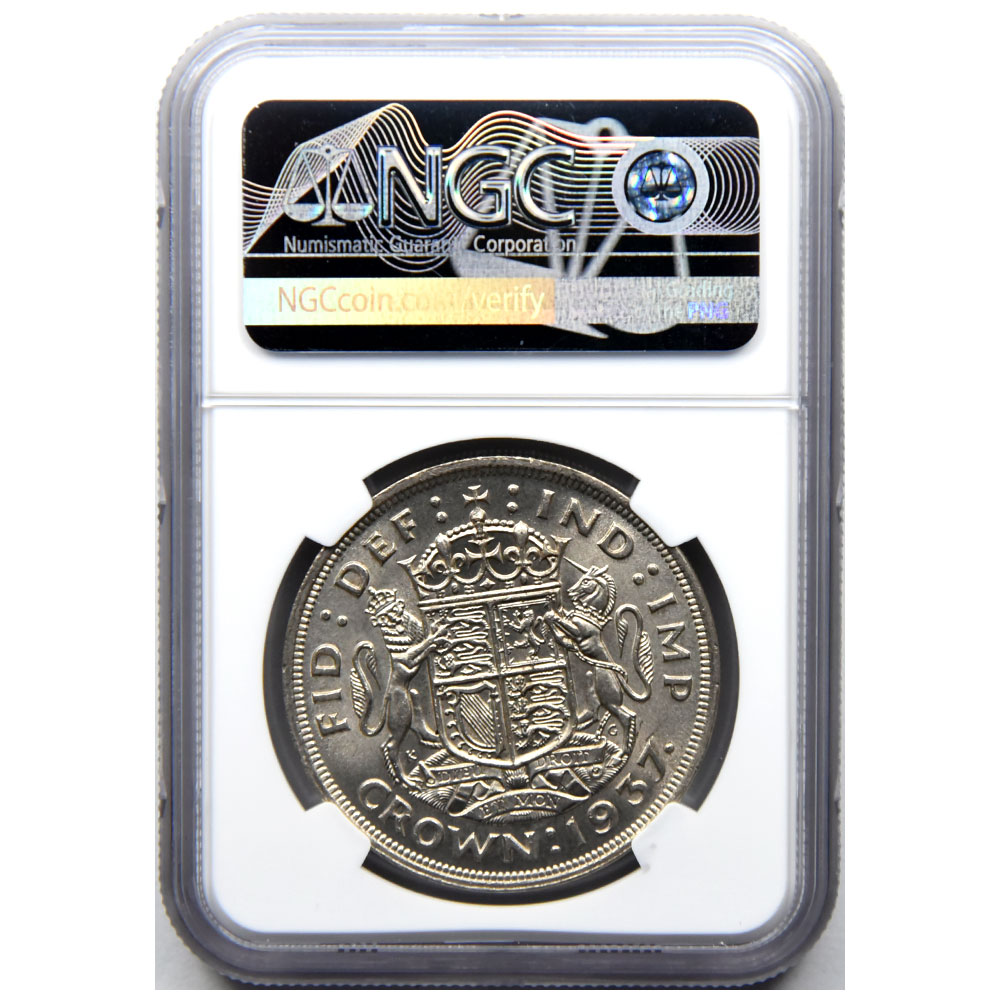 ☆1937 イギリス クラウン銀貨 ジョージ6世 NGC AU DETAILS OBV 