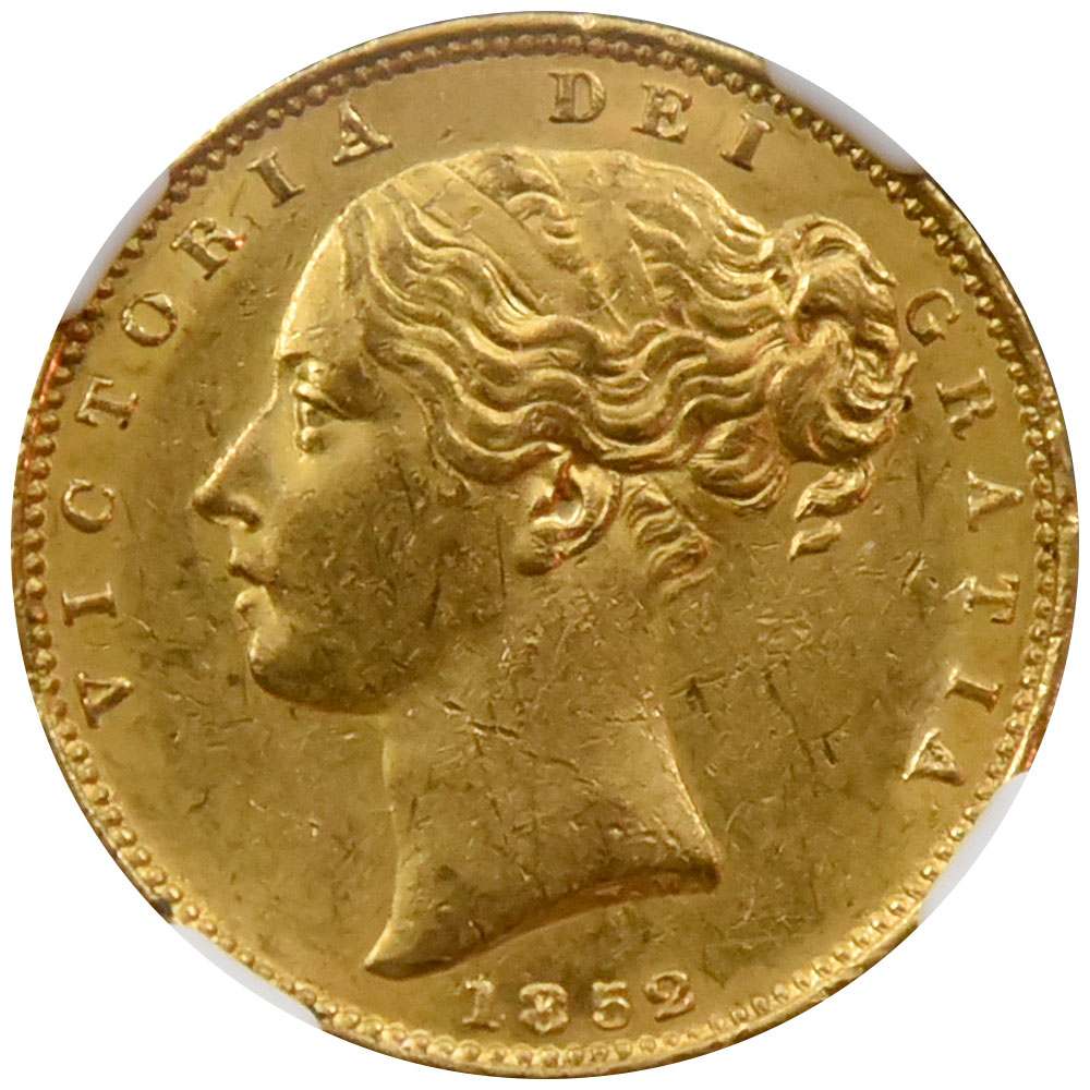 イギリス 1852 ヴィクトリア女王 1ソブリン 金貨 NGC MS 60 6055709026