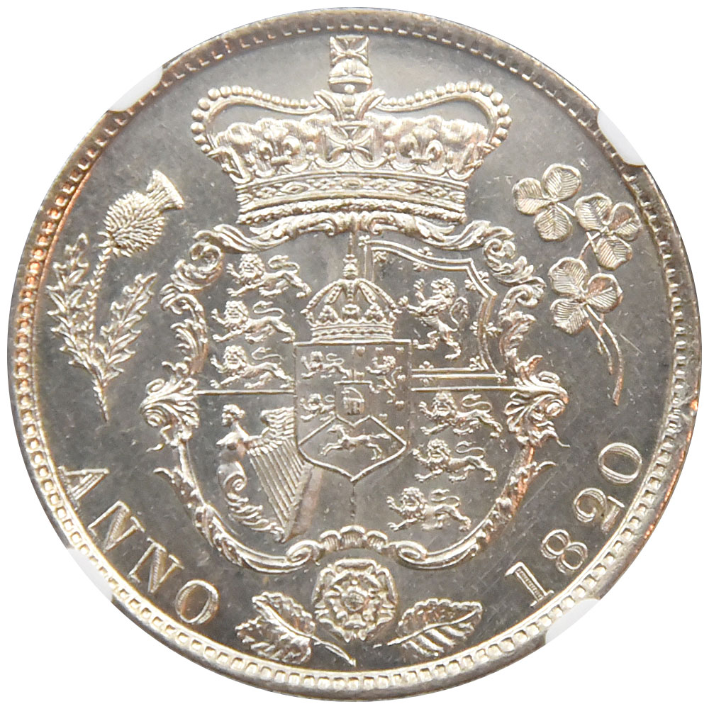 イギリス 1820 ジョージ4世 1/2クラウン 銀貨 NGC MS 61 6054607016