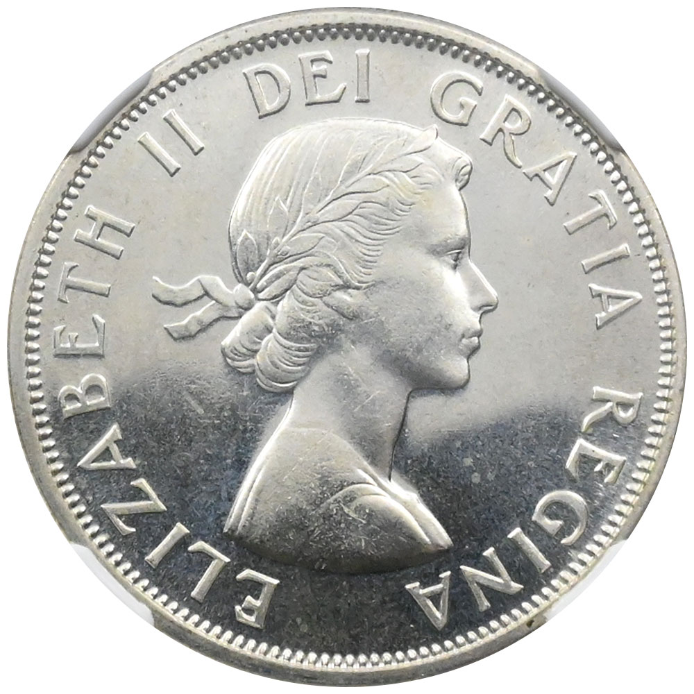 カナダ 1964 エリザベス2世 50セント 銀貨 NGC PL66 6654274023