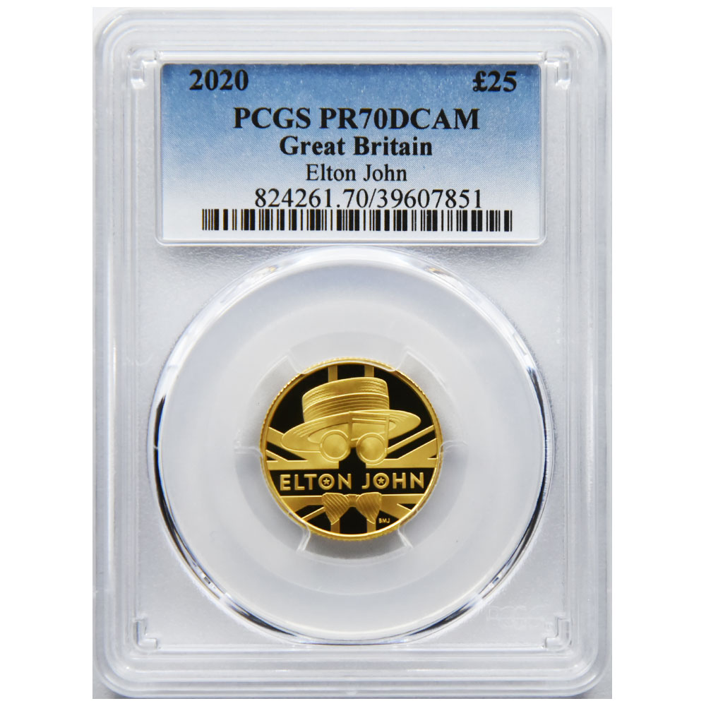 イギリス 2020 エリザベス２世 25ポンド1/4オンス 金貨 PCGS PR70DCAM 