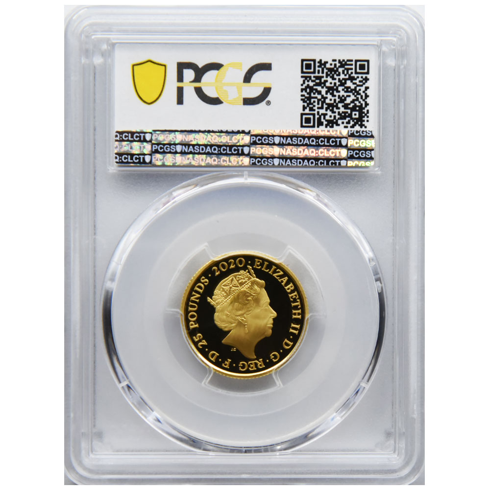 イギリス 2020 エリザベス２世 25ポンド1/4オンス 金貨 PCGS PR70DCAM 