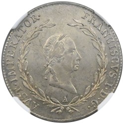オーストリア 1827A フランツ1世 20クロイツァー 銀貨 NGC MS63 5972498009