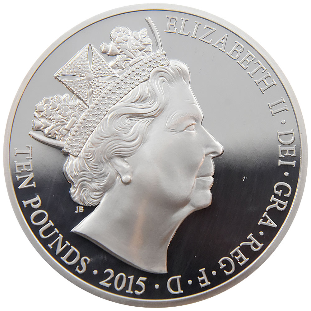 イギリス 2015 エリザベス２世 10ポンド5オンス 銀貨 NGC PF 70 ULTRA ...