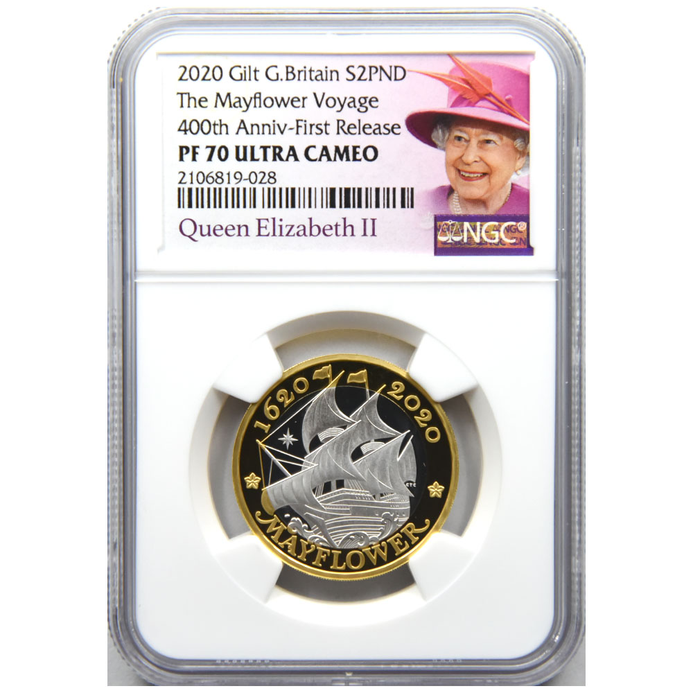 イギリス 2020 エリザベス２世 2ポンド 銀貨 NGC PF 70 ULTRA CAMEO 