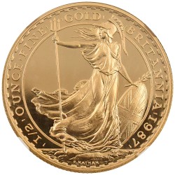 イギリス 1987 エリザベス2世 50ポンド 1/2オンス 金貨 NGC PF69UC ブリタニア 4714879012