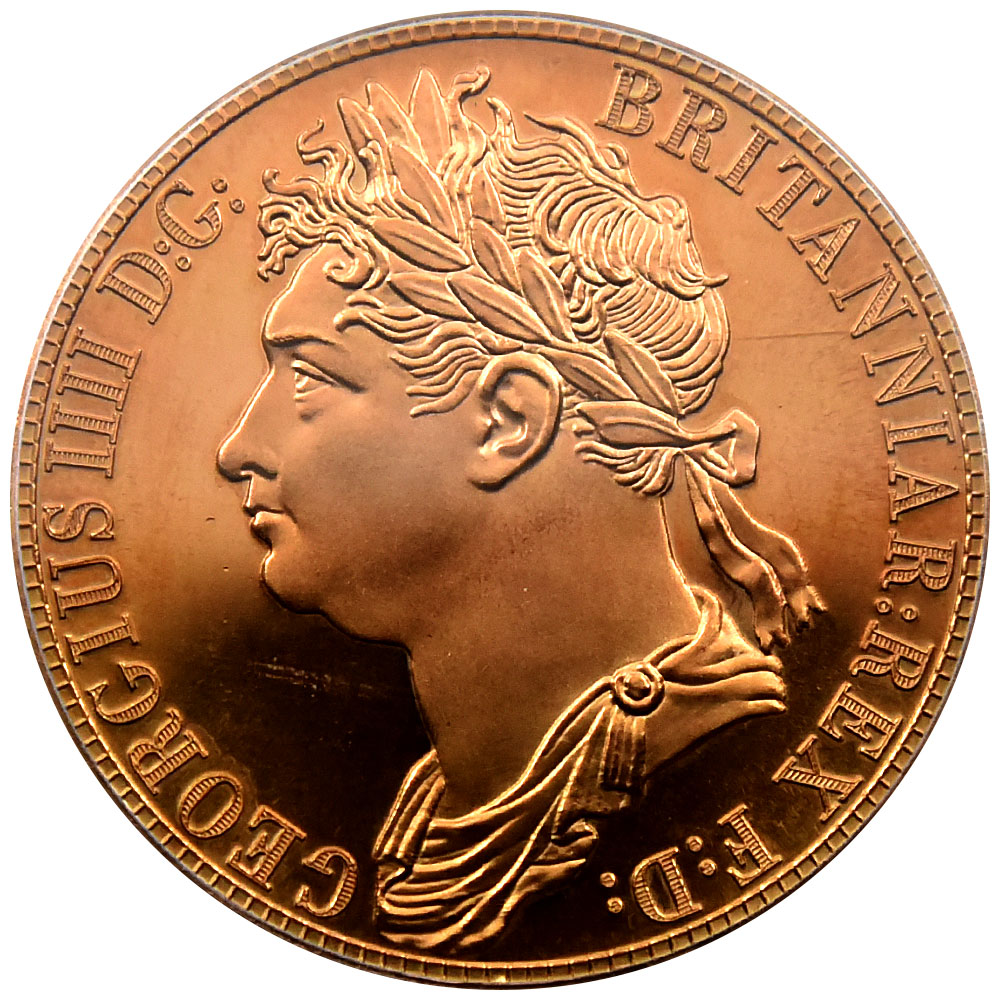 イギリス ”1830” ジョージ4世 クラウン 黄銅貨 PCGS MS67 ドラゴン 36116956