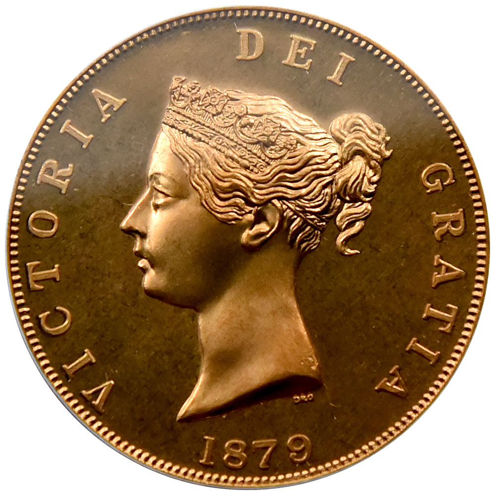 イギリス ”1879”  ヴィクトリア女王 クラウン 青銅貨 PCGS PR67 37907737