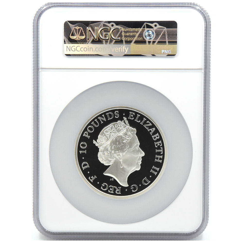 イギリス 2017 エリザベス2世 10ポンド 銀貨 NGC PF 70 ULTRA CAMEO 