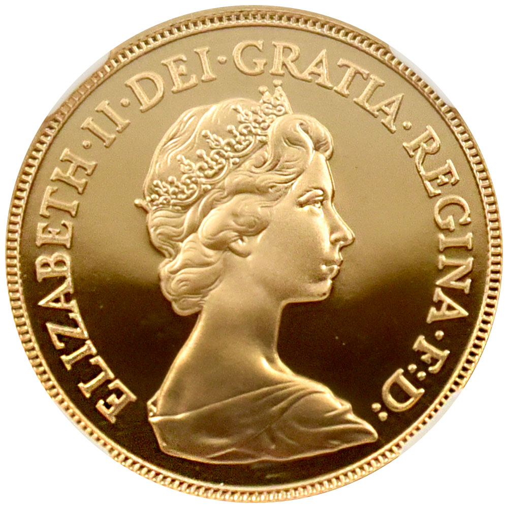 イギリス 1982 エリザベス2世 1ソブリン 金貨 NGC PF 69 ULTRA CAMEO 聖ジョージ竜退治 6321202007