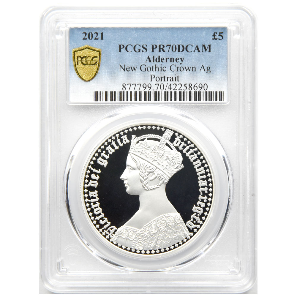 2枚セット】オルダニー島 2021 エリザベス２世 5ポンド 銀貨 PCGS 