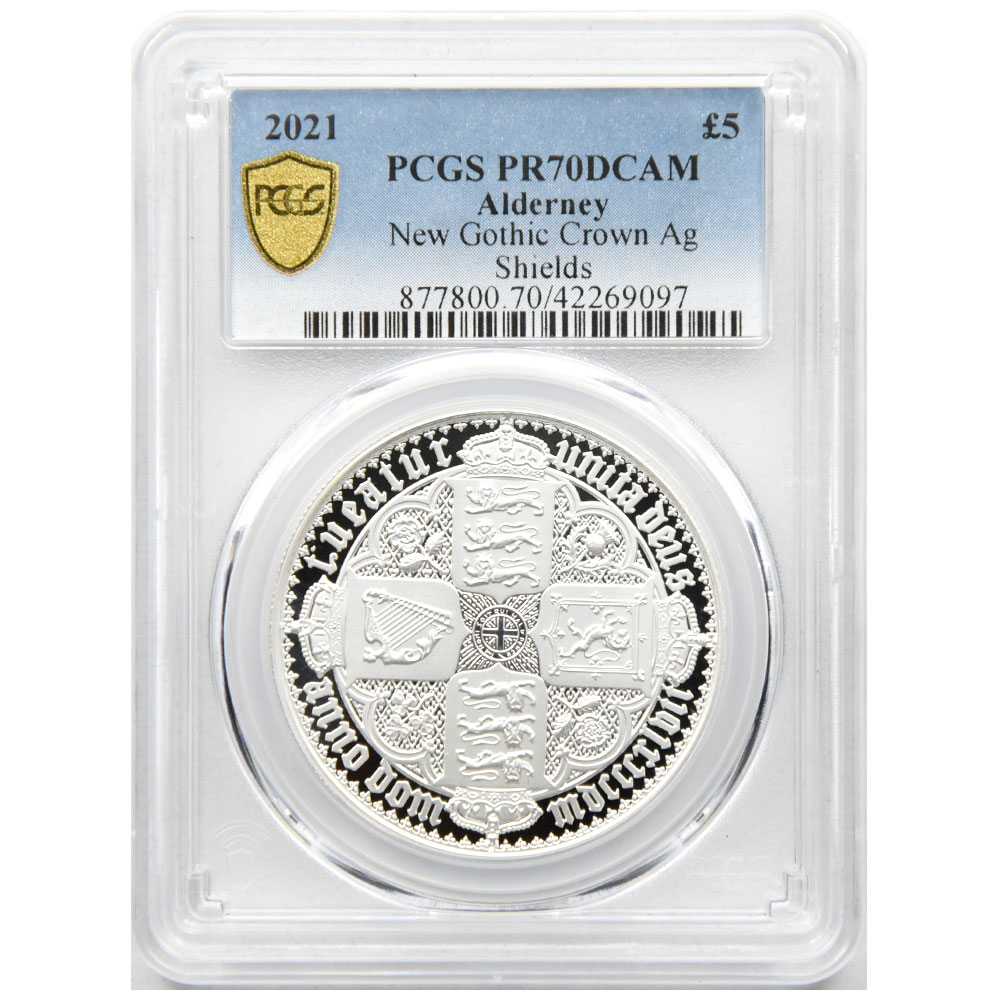 2枚セット】オルダニー島 2021 エリザベス２世 5ポンド 銀貨 PCGS 