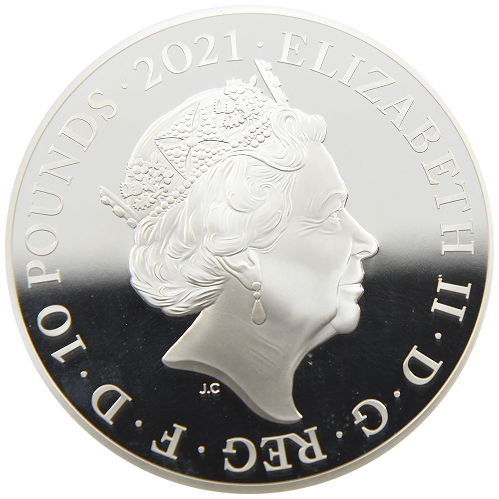 イギリス 2021 エリザベス２世 10ポンド５オンス 銀貨 NGC PF 70 ULTRA CAMEO 女王生誕95周年記念 2113297001