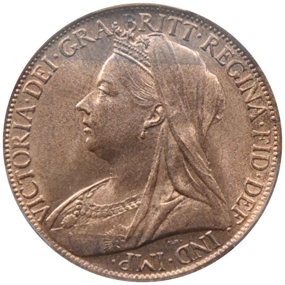 イギリス 1901 ヴィクトリア 1ペニー(デナリウス) 銅貨 PCGS MS64RB ブリタニア 45364991