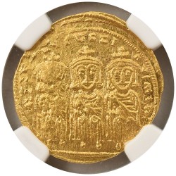 ビザンツ帝国 AD 787-797 コンスタンティノス6世 ソリドゥス 金貨 NGC Ch AU Strike:3/5 Surface:4/5 6057926002