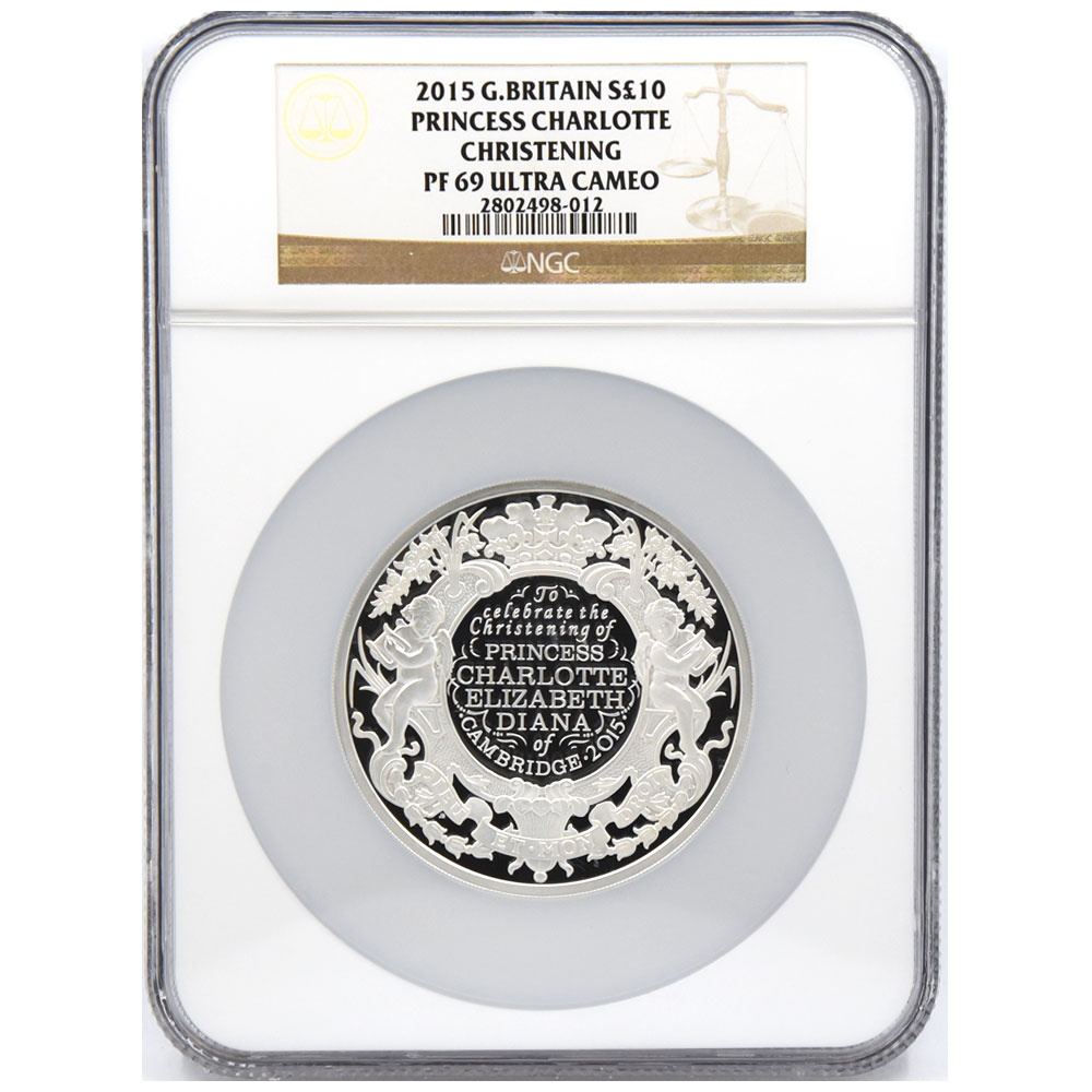イギリス 2015 エリザベス2世 10ポンド 銀貨 NGC PF 69 ULTRA CAMEO 