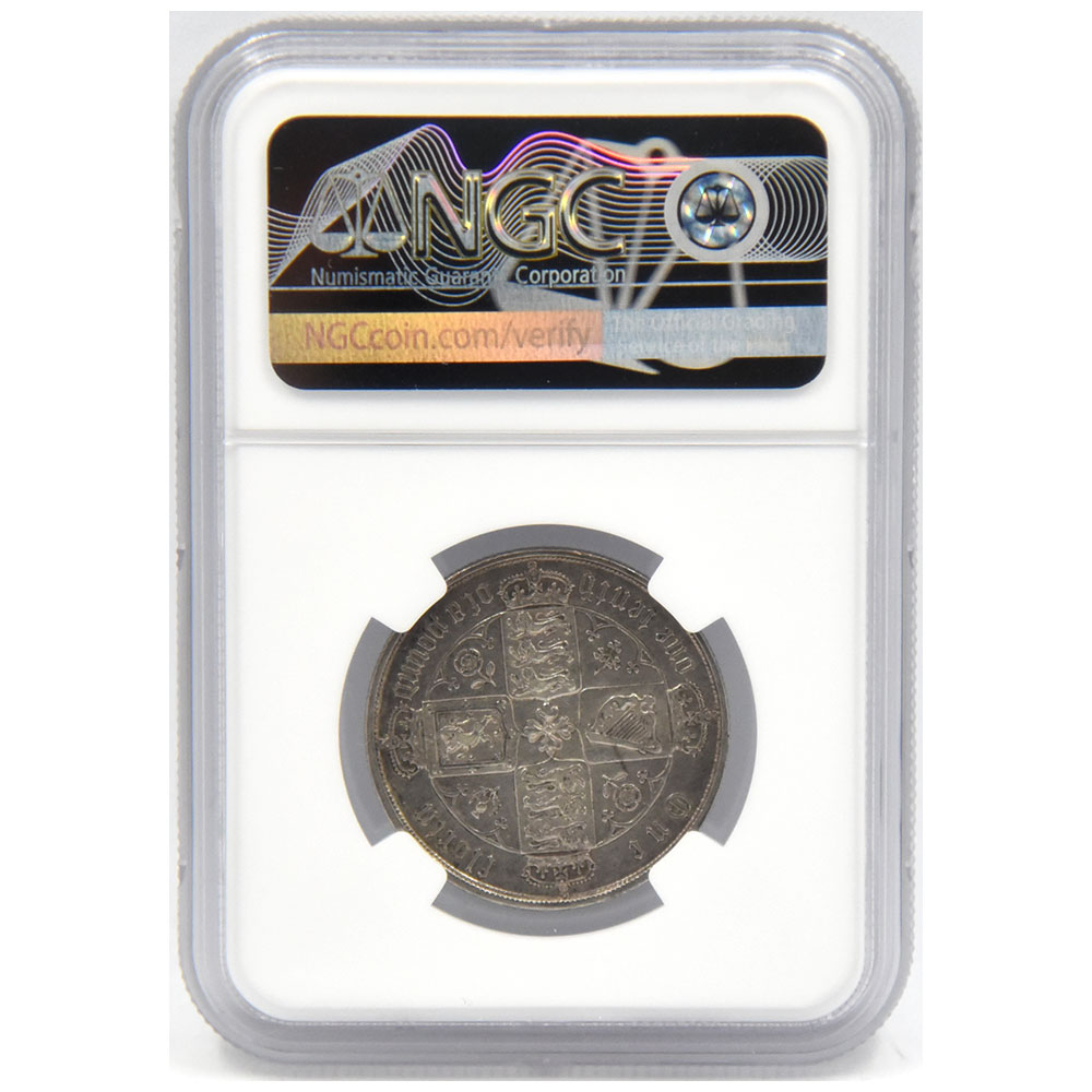 イギリス 1872 ヴィクトリア 2シリング 銀貨 NGC XF DETAILS ゴチック 