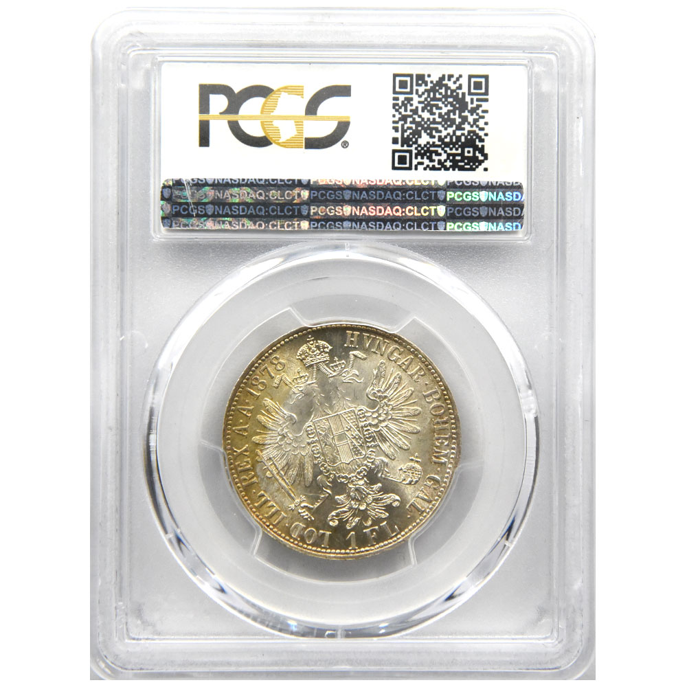 オーストリア 1878 フランツ・ヨーゼフ1世 1フローリン 銀貨 PCGS MS65