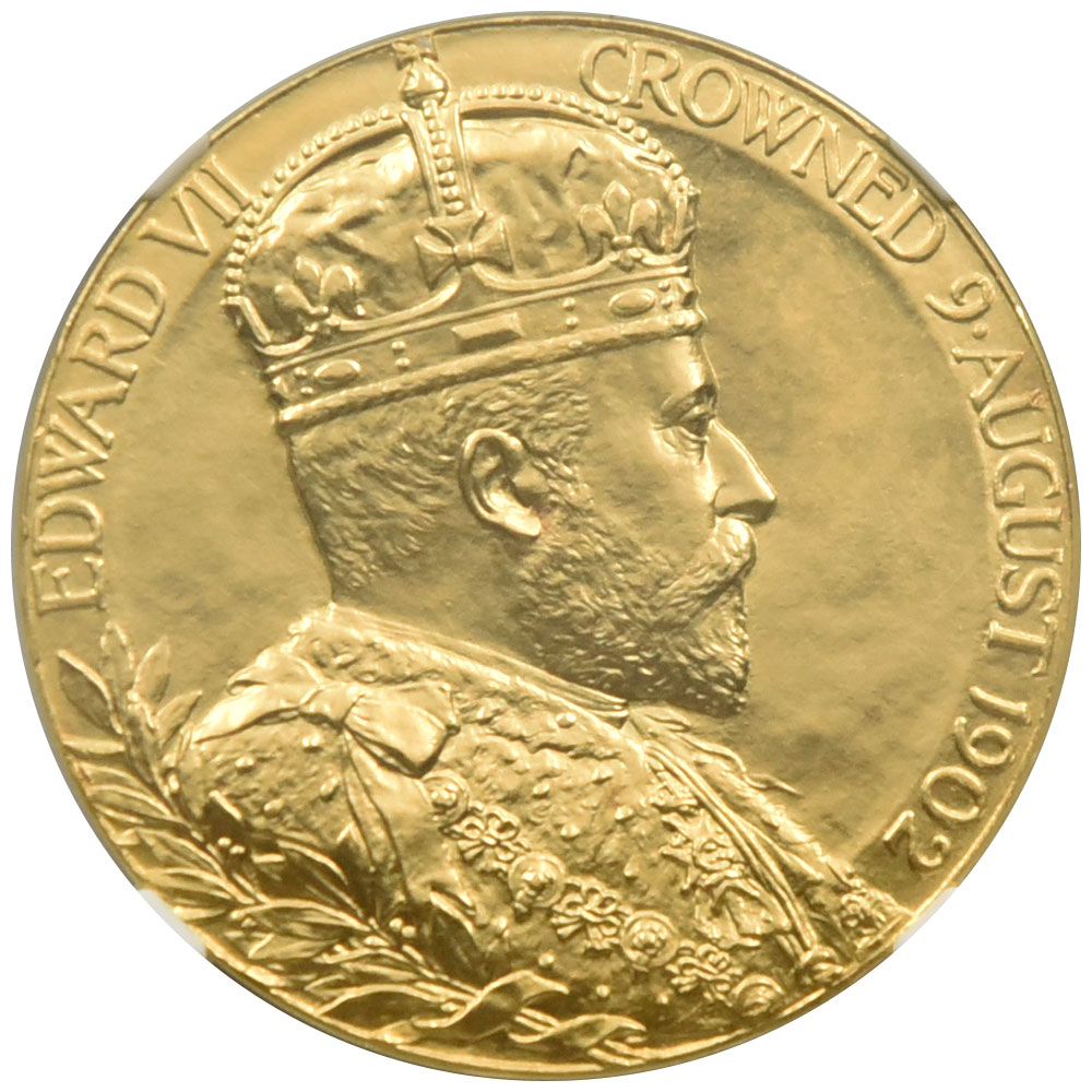 イギリス 1902 エドワード7世 メダル 金貨 NGC MS65 アレクサンドラ王妃 統治記念 5846712009