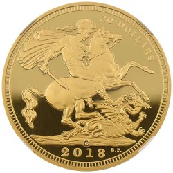 カナダ 2018C エドワード7世 20ドル 金メッキ銀貨 NGC PF70UC 聖ジョージの竜退治 カナダ王立造幣局110周年記念 2832984035