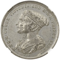 イギリス 1847 ヴィクトリア女王＆アルバート公 メダル ホワイトメタル NGC MS62 新国会議事堂の開館記念 6717284002
