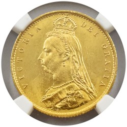イギリス 1887 ヴィクトリア女王 1/2ソブリン 金貨 NGC MS64 ジュビリーヘッド 盾 5880750003
