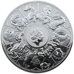 イギリス 2022 エリザベス2世 10ポンド 10オンス 銀貨 NGC MS70 クイーンズビースト コンプリ―ター 6544490008