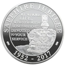 イギリス 2017 エリザベス2世 5ポンド 銀貨 NGC PF70UC サファイアジュビリー 4523353107
