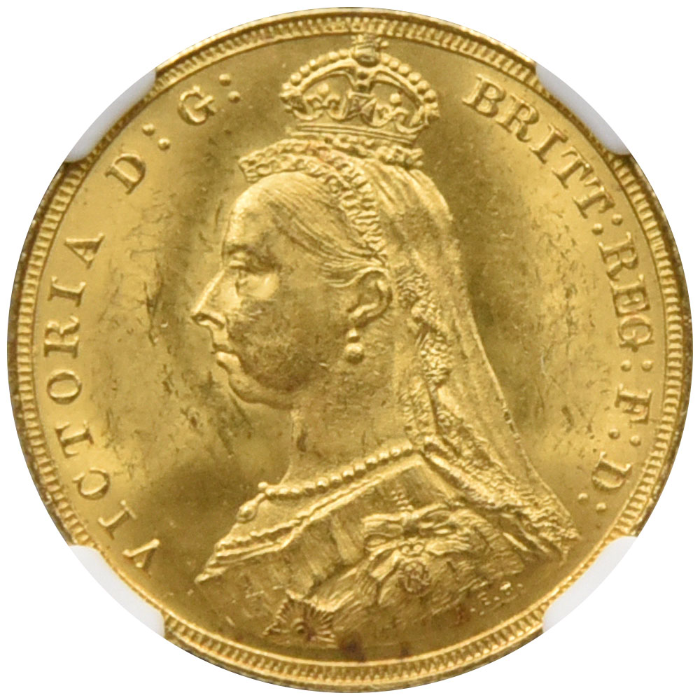 イギリス 1887 ヴィクトリア女王 1ソブリン 金貨 NGC MS63 セント・ジョージの龍退治 6768388001