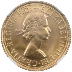イギリス 1966 エリザベス2世 1ソブリン 金貨 NGC MS66 聖ジョージの竜退治 8205783010