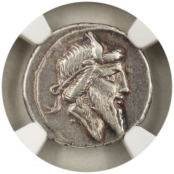 ローマ共和国 c.90BC デナリウス 銀貨 NGC Ch VF Strike:5/5 Surface:3/5 ムティヌス・ティティヌス 台上のペガサス 6657233027