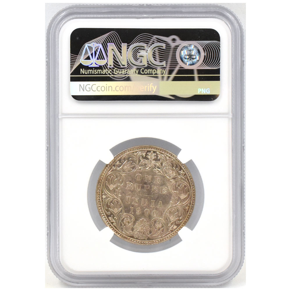 高鑑定 MS63 1862年 英領インド ヴィクトリア ルピー 銀貨 1862年・ヴィクトリア女王QUEEN版】NGC鑑定 UNC 英領インド 1