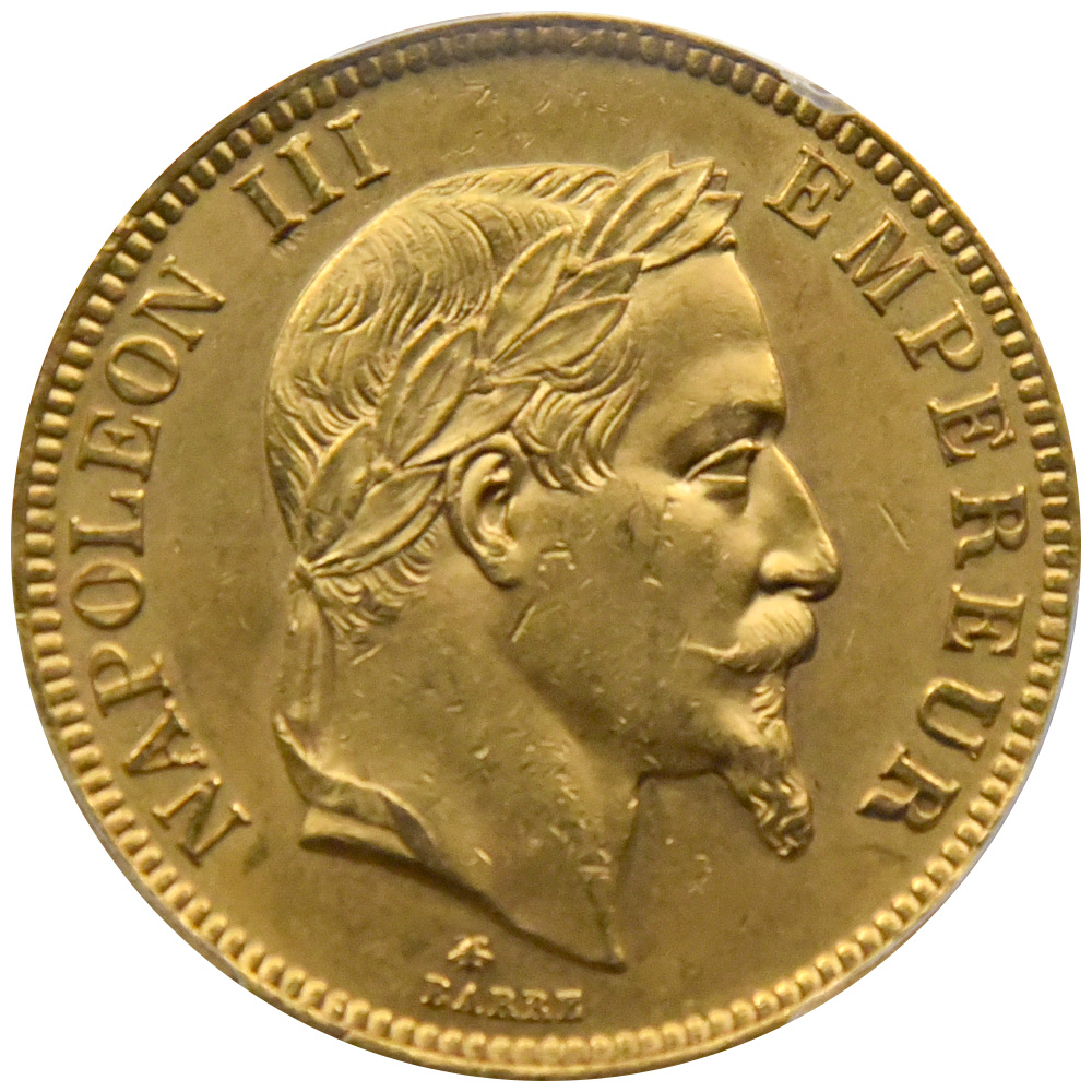 フランス 1865-A ナポレオン3世 100 フラン 金貨 PCGS MS 61 33974091
