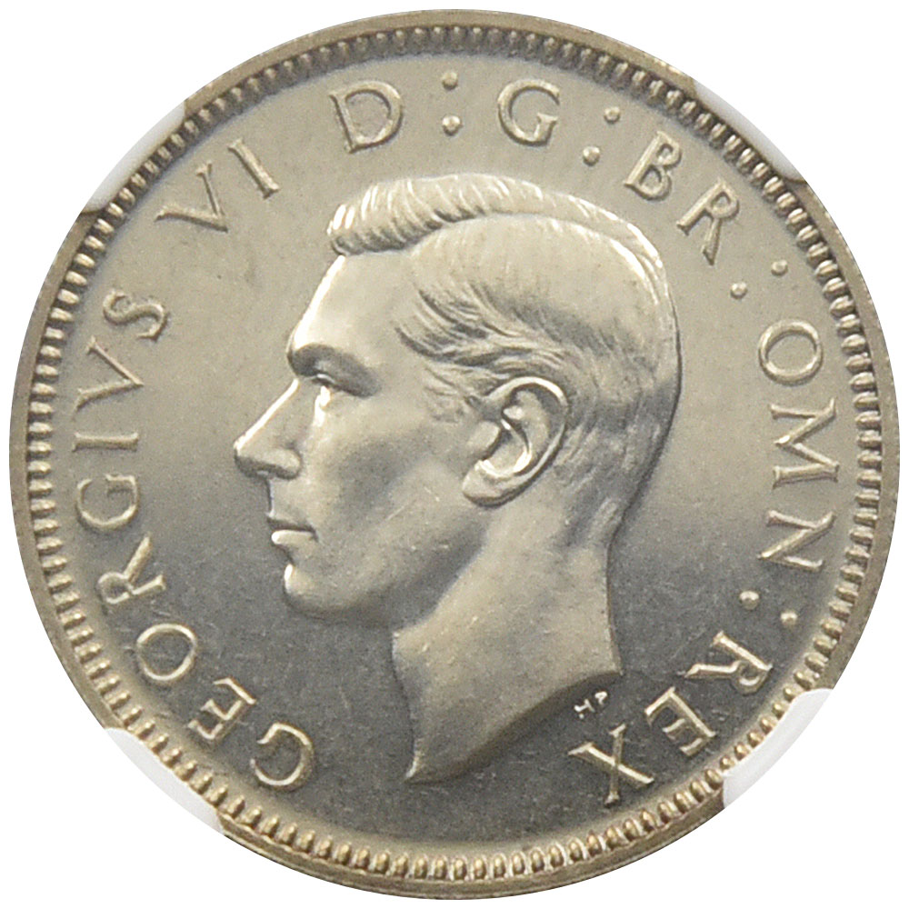 イギリス 1937 ジョージ6世 1シリング 銀貨 NGC PF66 スコットランド紋章 6500304039