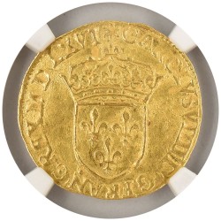 フランス 1566A シャルル9世 エキュ・ドール 金貨 NGC MS63 4625127003