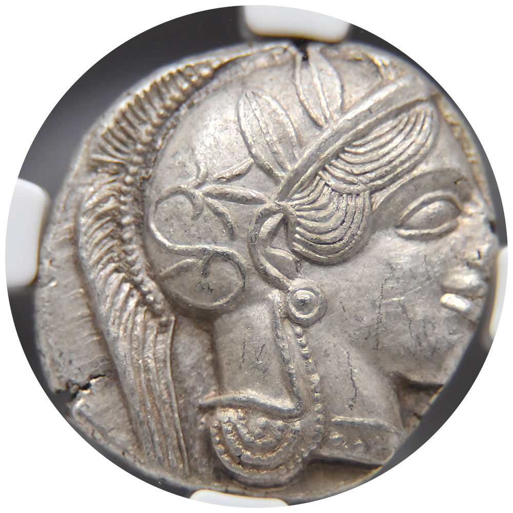 古代ギリシャ アッティカアテネ テトラドラクマ フクロウ 銀貨 NGC-