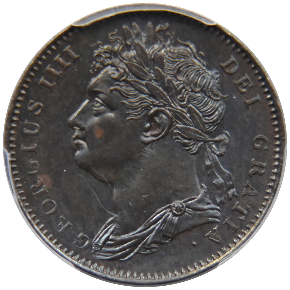イギリス 1822 ジョージ4世 ファージング 銅貨 PCGS MS64BN ブリタニア 39496695