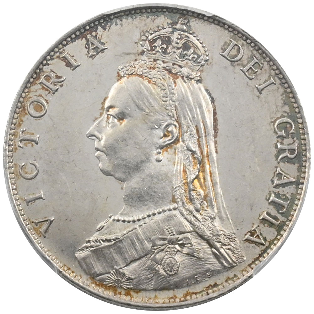 イギリス 1887 ヴィクトリア フローリン 銀貨 PCGS MS62 ジュビリーヘッド 38055608