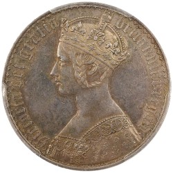 イギリス 1847 ヴィクトリア クラウン 銀貨 PCGS PR58 ゴチッククラウン 34043847
