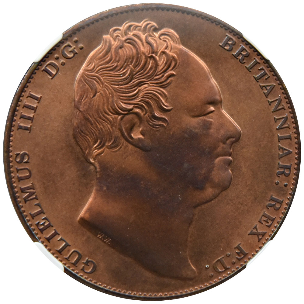 イギリス 1837-DATED ウィリアム4世 クラウン 銅貨 NGC PF 67 RB セント・ジョージの龍退治 3956338012