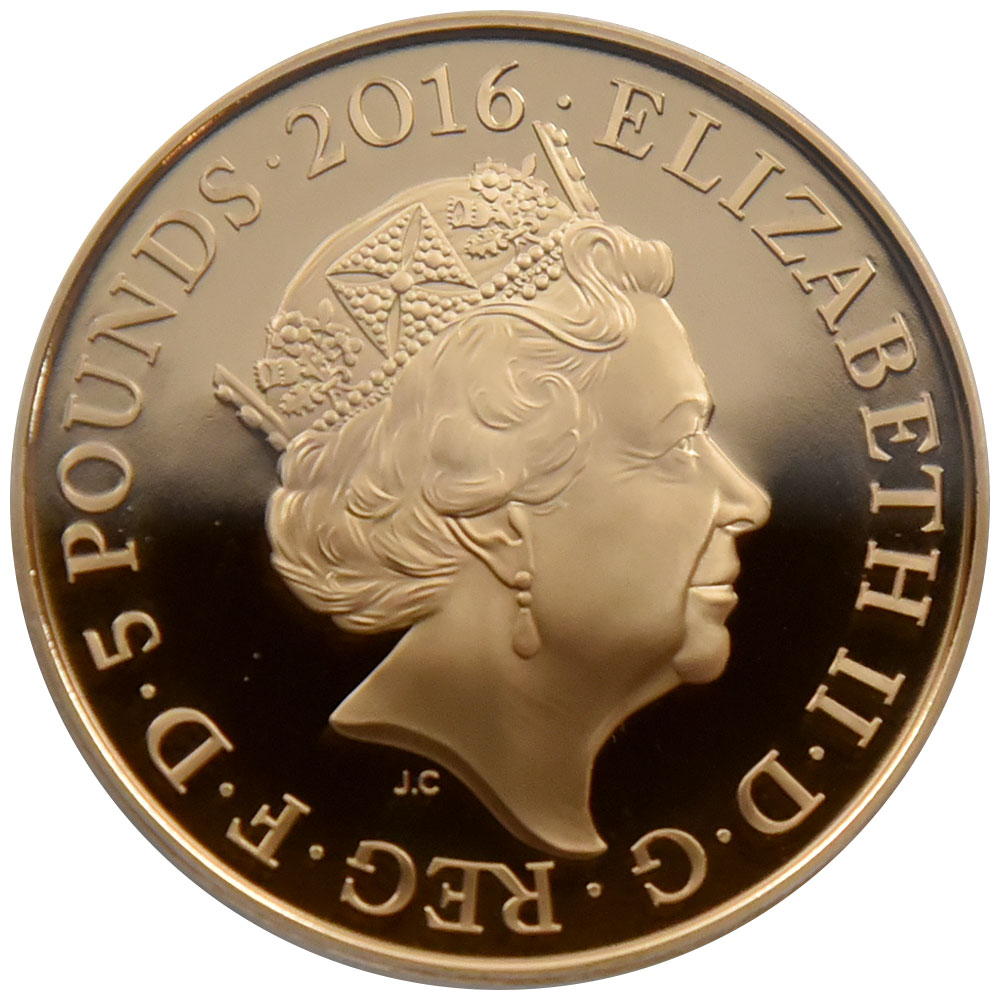 イギリス 2016 エリザベス2世 5ポンド 金貨 PCGS PR69DCAM S-L44 女王生誕90年記念 Gold 81662789