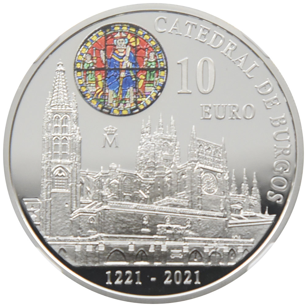 スペイン 2021 フィリップ6世 10ユーロ 銀貨 NGC PF69UC ブルゴス大聖堂創立800周年記念 6652029033